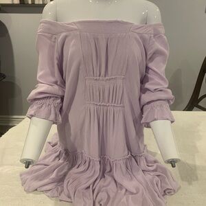 Lavender Off-Shoulder Dress